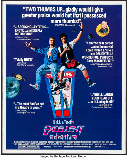 BILL AND TED'S EXCELLENT ADVENTURE (1989) 1 Poster Canvas Movie Film Print A0 A1