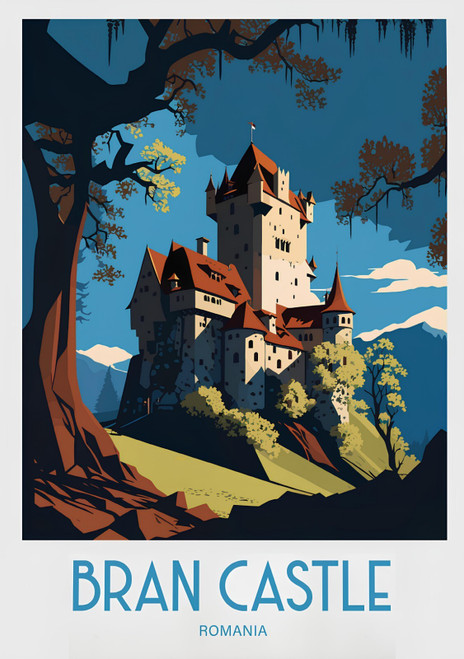 0_Bran Castle Travel Print Wall Art Bran Castle Romania Wall Hanging Home Decora