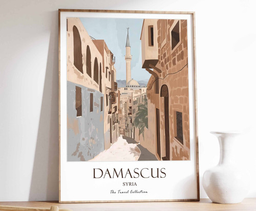10_Damascus Print, Damascus Travel Poster, Middle East Travel Print, Islamic Dec