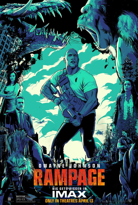 Rampage (2018)_8 Poster Canvas Movie Film Print A0 A1 A2 A3 A4 A5 A6 Art Wall De