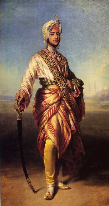 Winterhalter_Franz_Xavier_The_Maharajah_Duleep_Singh_1854 Poster Canvas Movie Fi