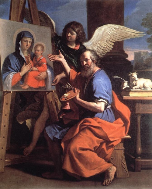 Guercino_St_Luke_Displaying_a_Painting_of_the_Virgin Poster Canvas Movie Film Pr