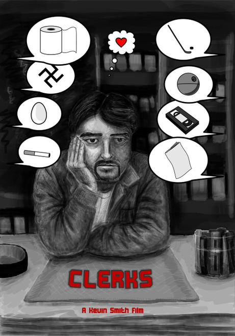 CLERKS (1994) 8 Poster Canvas Movie Film Print A0 A1 A2 A3 A4 A5 A6 Art Wall Dec