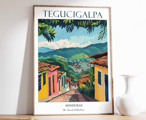 1_Tegucigalpa Print, Tegucigalpa Travel Poster, Honduras Travel Poster, Caribbea