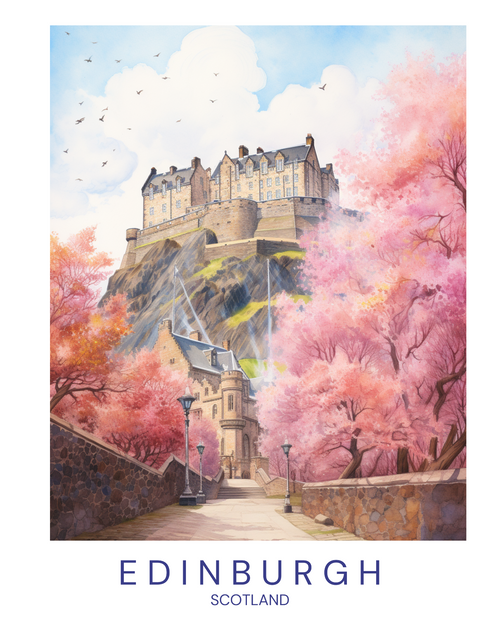 Edinburgh Scotland (1) Poster Canvas Travel Holiday Trip Print Turism A0 A1 A2 A
