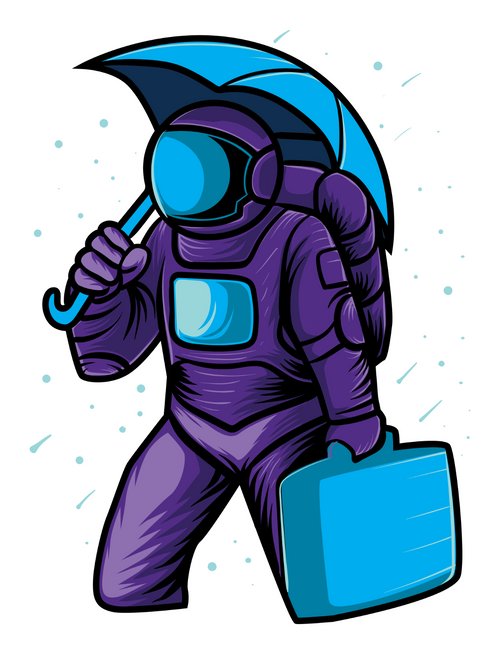 181. Astronaut in The Rain Sticker Fun Gift Poster Canvas Print A0 A1 A2 A3 A4 A