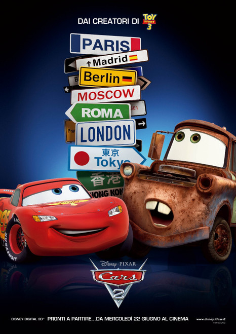 Cars 2 (2011)_2 Movie Film Poster Canvas iconic design