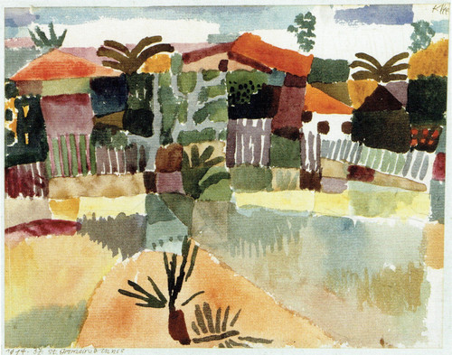 Paul Klee - St Germain near Tunis 1914 Poster Canvas Movie Film Print A0 A1 A2 A