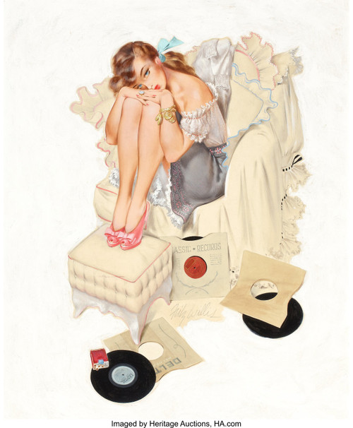 FRITZ WILLIS (American, 1907-1979). Classic Record, calenda Poster Canvas Movie