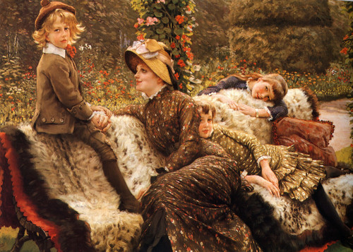 Tissot_Garden_Bench Poster Canvas Movie Film Print A0 A1 A2 A3 A4 A5 A6 Art Wall