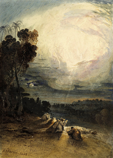 John Martin - The Annunciation to the Shepherds Poster Canvas Movie Film Print A