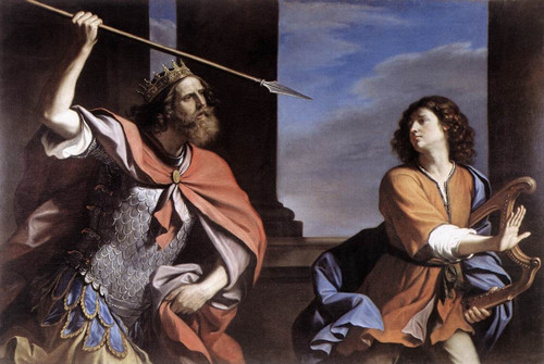 Guercino_Saul_Attacking_David Poster Canvas Movie Film Print A0 A1 A2 A3 A4 A5 A