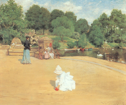 William Merritt Chase - A Bit Of The Terrace By The Lake 1890 Poster Canvas Movi