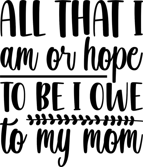 22.-All-That-I-Am-or-Hope-To-Be-I-Owe-To-My-Mom Fun Gift Poster Canvas Print A0