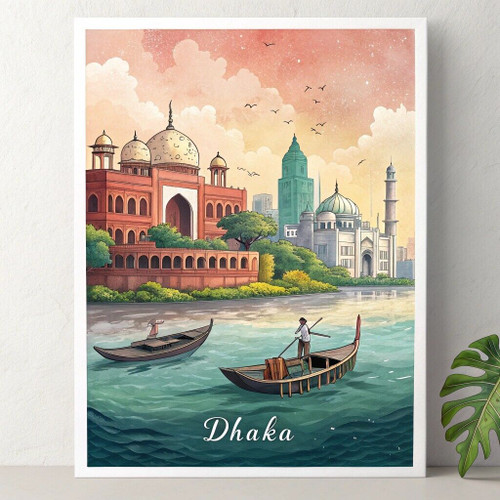 Dhaka Bangladesh - Vibrant Cityscape & Cultural Heritage Travel Poster Poster Ca Dhaka Bangladesh - Vibrant Cityscape & Cultural Heritage Travel Poster Poster Ca
