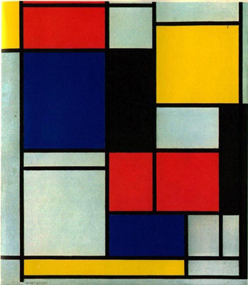Piet Mondrian - Electric Colour blocking Poster Canvas Movie Film Print A0 A1 A2