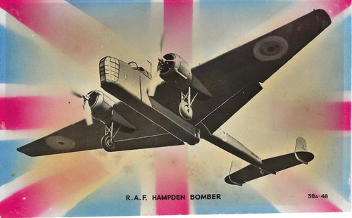 R.A.F. Hampden Bomber - World War II (WWII) areoplane postcard reprint Poster Ca