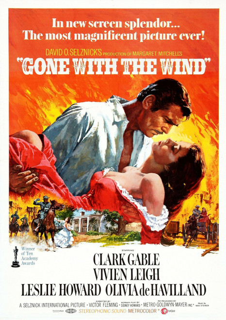 Gone With The Wind Poster or Canvas Picture Art Movie Car Game Film A0-A4