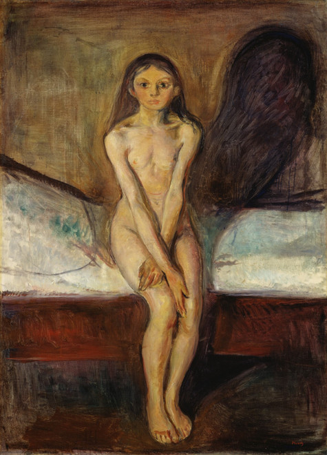 Edvard Munch - Puberty 1894 Poster Canvas Print Art Painting Decor Reprint wall