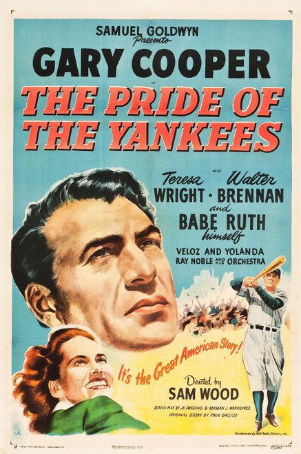 The Pride of the Yankees (1942)_2 Poster Canvas Movie Film Print A0 A1 A2 A3 A4