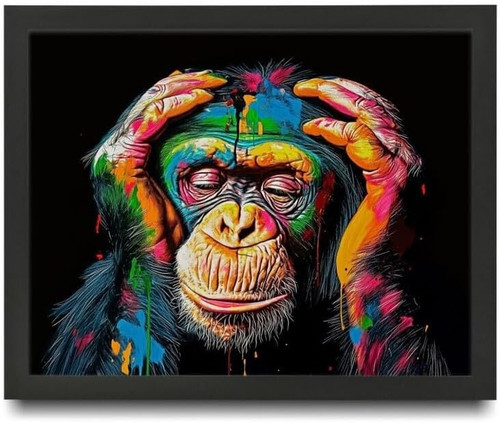 Rainbow Monkey Wall Art Colourful Monkey Print Poster Canvas Movie Film Print A0