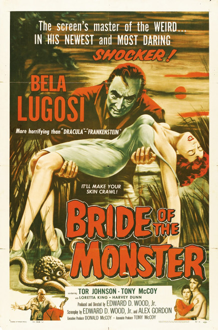 Bride Of Monster 01 Poster Canvas Movie Film Print A0 A1 A2 A3 A4 A5 A6 Art Wall