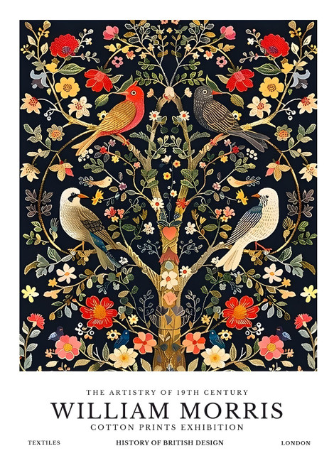 William Morris - Birds (46) Poster Canvas Cotton Print Exhibition A0 A1 A2 A3 A4