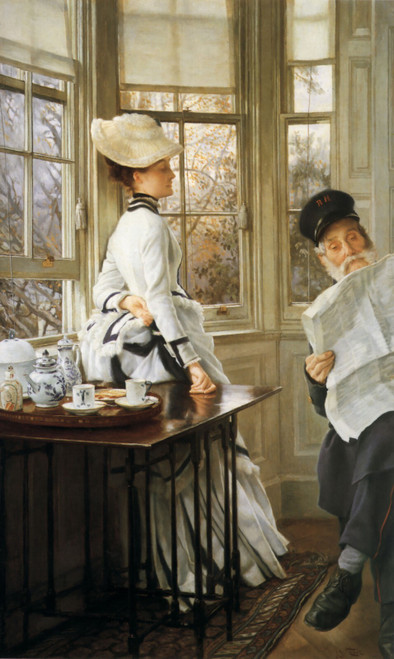 James_Tissot_-_Reading_the_News Poster Canvas Movie Film Print A0 A1 A2 A3 A4 A5