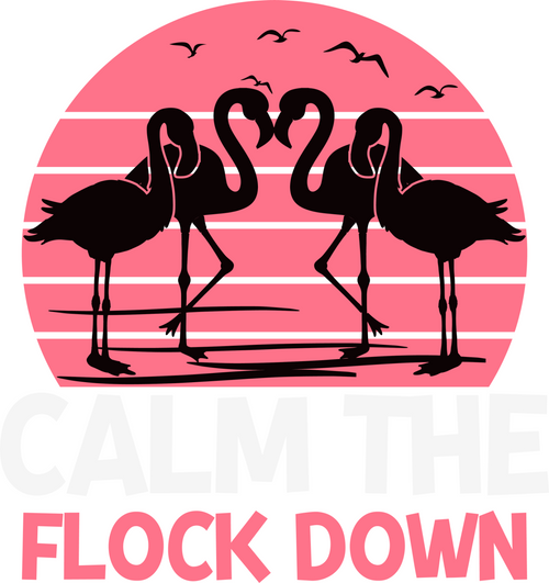 A220318-06-Calm-The-Flock-Down-Pink-Flamingo (2) Poster Canvas Movie Film Print