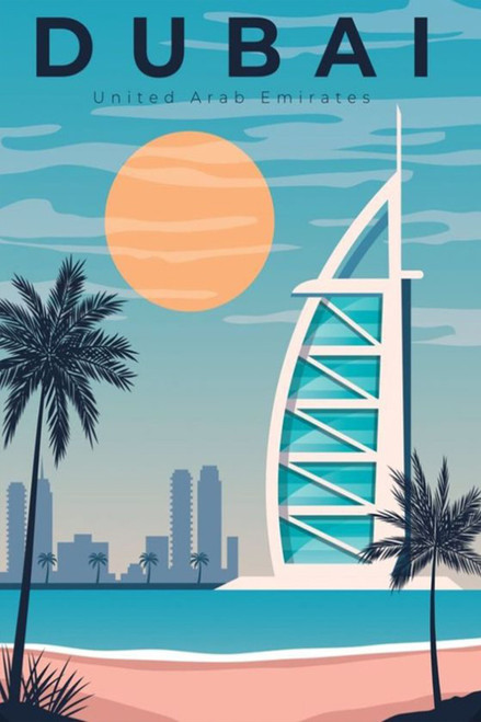 Dubai Retro Classic Travel Poster (69) Poster Canvas Travel Holiday Trip Print T