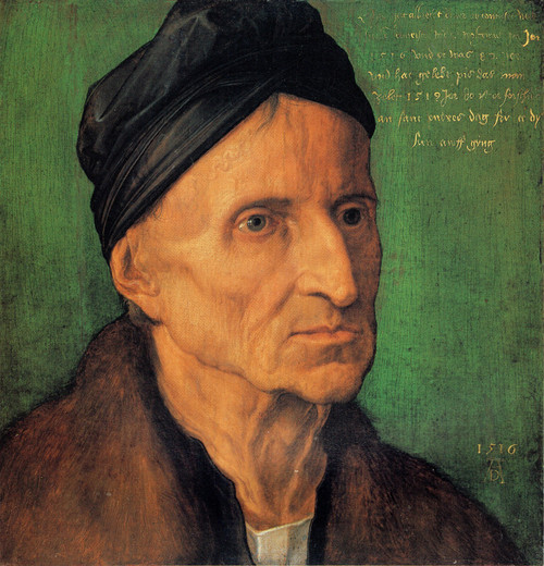 Durer- Portrait of Michael Wolgemut- 1516 Poster Canvas Movie Film Print A0 A1 A