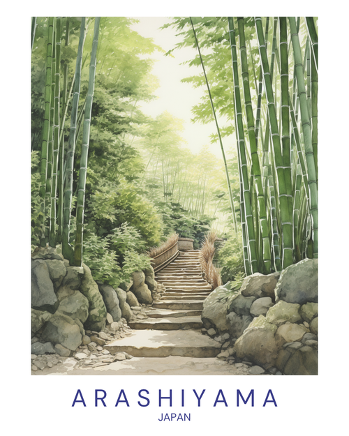 bamboo forest japan Poster Canvas Travel Holiday Trip Print Turism A0 A1 A2 A3 A