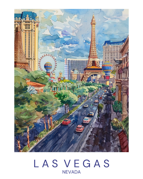 Las Vegas (5) Poster Canvas Travel Holiday Trip Print Turism A0 A1 A2 A3 A4 A5 A