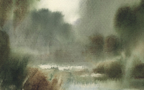 Chinese Watercolour Landscape (1) Poster Canvas Movie Film Print A0 A1 A2 A3 A4