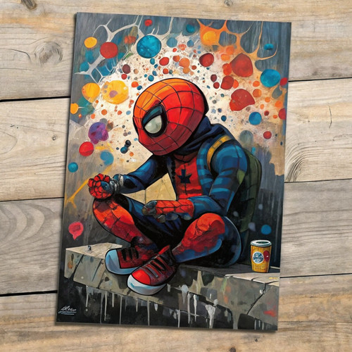 Spiderman Wall Art Graffiti Print Superhero Art Drawing Hero Street Art Print (3