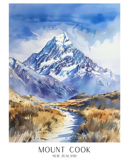 Mount Cook Poster Canvas Travel Holiday Trip Print Turism A0 A1 A2 A3 A4 A5 A6