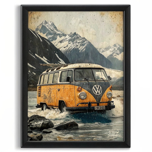 VW Van Wall Art Print Picture Nature Decor VW Van Print For The BedroomLounge (2