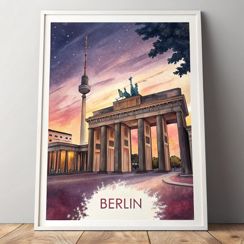 Captivating Berlin Travel Poster - Brandenburg Gate Vintage Art Print Poster Can