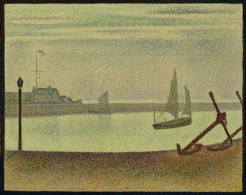 Georges-Pierre Seurat - The Channel at Gravelines, Evening Poster Canvas Movie F