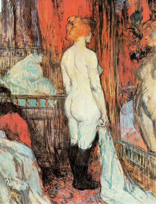 Henri de Toulouse-Lautrec- Woman Adjusting her Garter- 1894 Poster Canvas Movie Henri de Toulouse-Lautrec- Woman Adjusting her Garter- 1894 Poster Canvas Movie