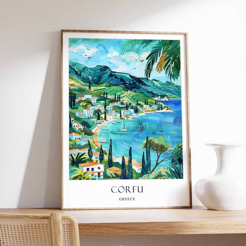3_Corfu Poster, Greece Poster, Mediterranean Poster, European Poster, Corfu Trav
