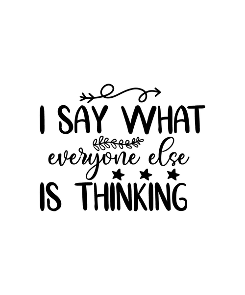 I Say What Everyone Else Is Thinking-01 (4) Poster Text for you Canvas Print A0