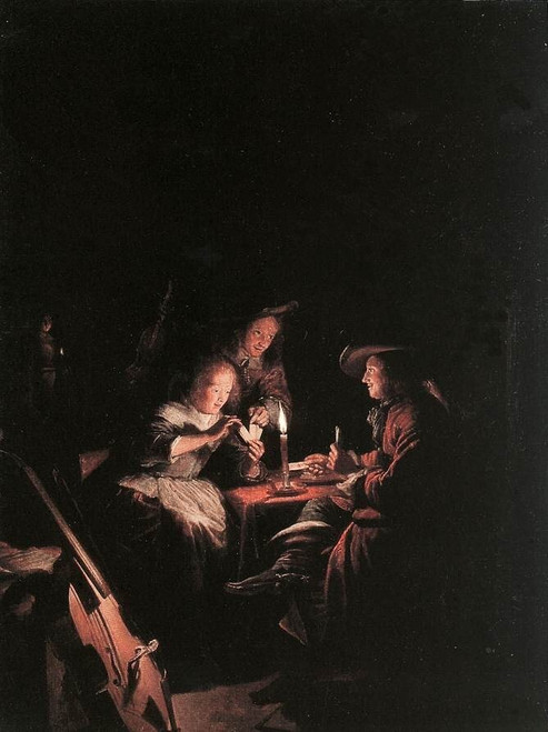 Cardplayers_at_Candlelight_WGA Poster Canvas Movie Film Print A0 A1 A2 A3 A4 A5
