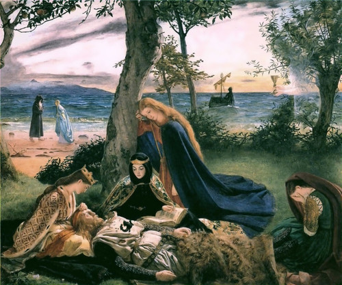 The_Death_of_King_Arthur_by_James_Archer_(1860) Poster Canvas Movie Film Print A