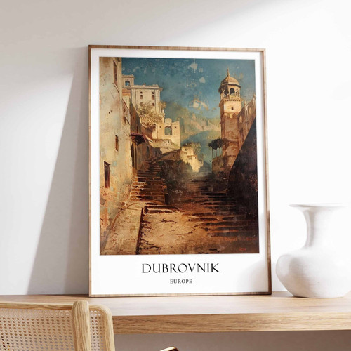 1_Dubrovnik Poster, Home Decor, Dubrovnik Wall Art, Croatian Coastal Scenery, Cr