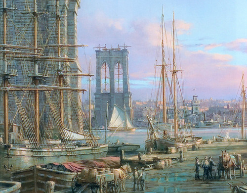 Dusan Kadlec - Brooklyn Bridge From South Street Poster Canvas Movie Film Print