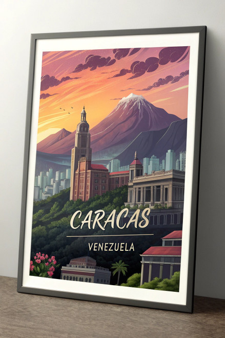Vibrant Caracas, Venezuela - Exquisite Travel Poster Art Print Poster Movie Film