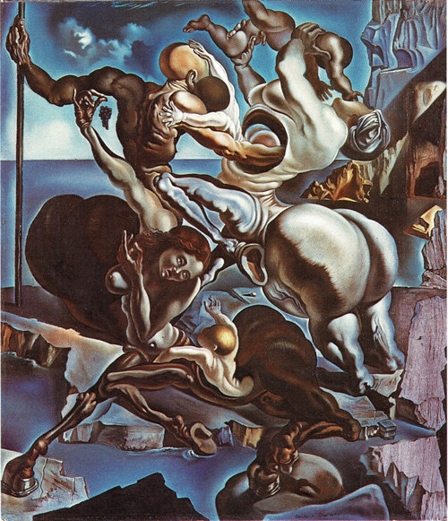 Salvador Dali - Family of Marsupial Centaurs 1940 Poster Canvas Movie Film Print