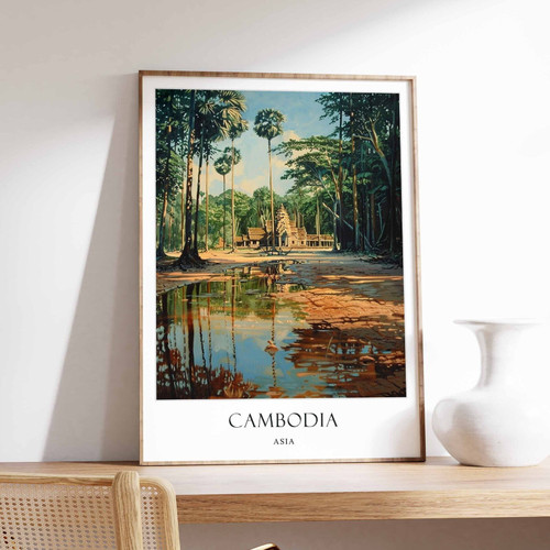 3_Cambodia Poster, Home Decor, Travel Art, Asian Wall Art, Asia Travel Poster, L