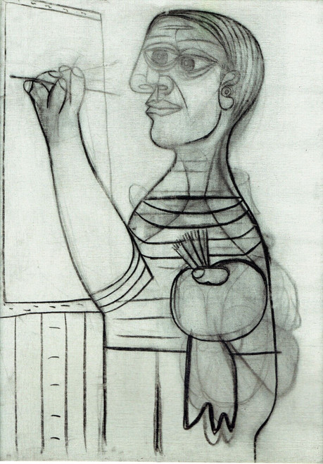 Pablo Picasso - The artist before his canvas 1938 Poster Canvas Movie Film Print Pablo Picasso - The artist before his canvas 1938 Poster Canvas Movie Film Print